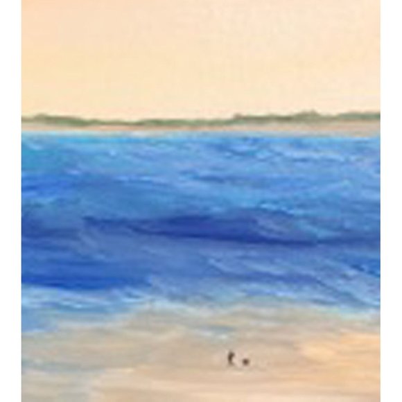 Sunrise Dog Walk, 9 x 12 Acrylic Painting, Seascape Signed Art, Abstract Artwork - Picture 3 of 3